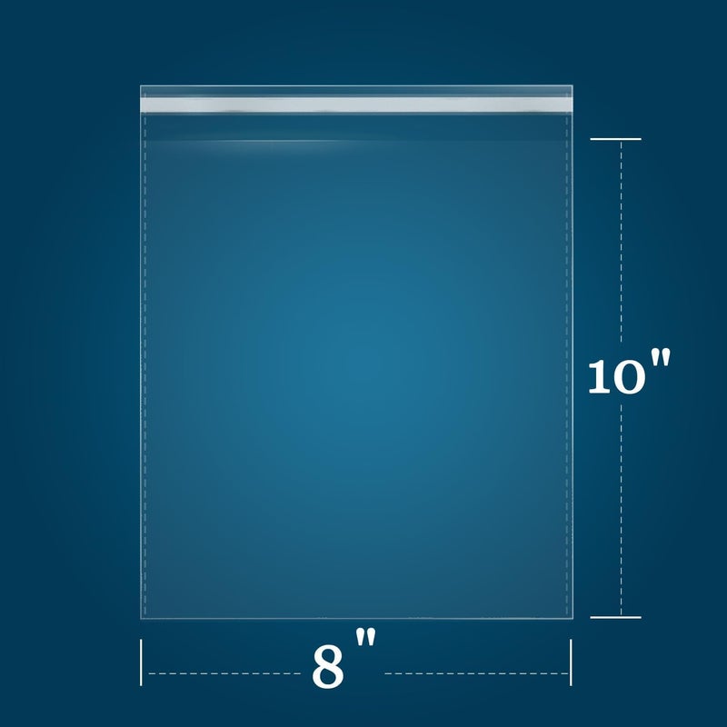 مراسل البريد الإلكتروني iMailer - عدد 100 - أكياس سيلوفان ذاتية الغلق مقاس 8 بوصة × 10 بوصة - أكياس بولي بلاستيكية شفافة قابلة للإغلاق من التشيلو لتغليف المطبوعات الفنية ومجوهرات الصور - Image 2